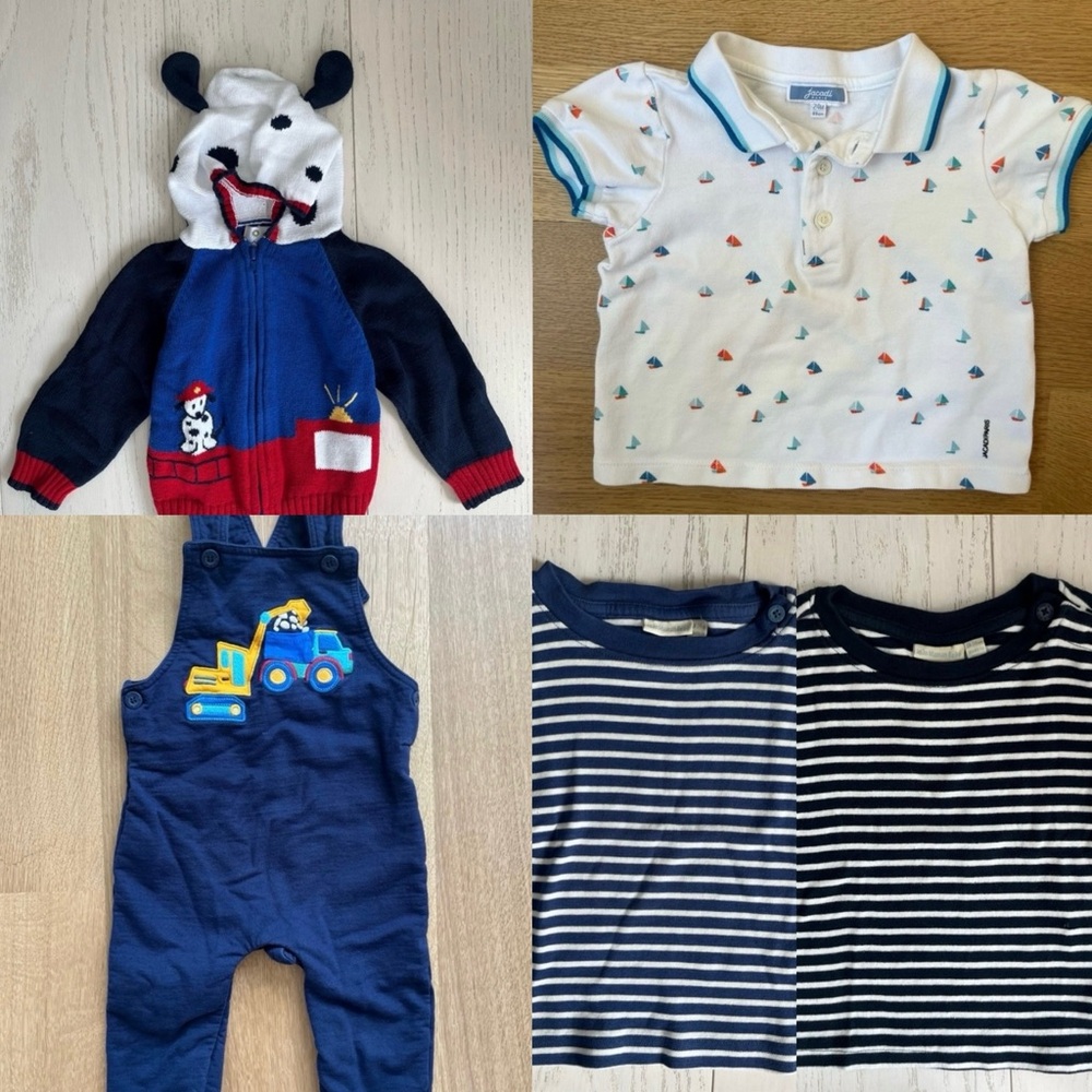 5 Boys Shirts Florence Eiseman Jacadi JoJo Maman Bebe Bundle 12-24 Months